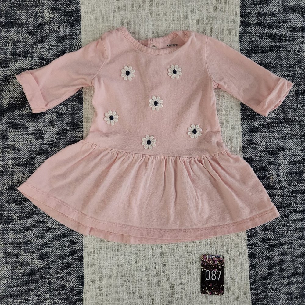 Carter's Dress with Embroidered White Flowers (up to 6 months)